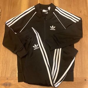 Kids Adidas black track suit